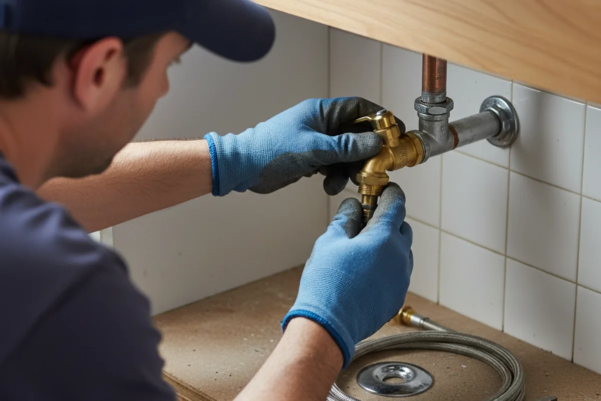 Shutoff valve and fitting work during Emergency Plumbing in Avon